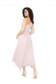 Schwarz A-Linien Eine-Schulter Trägerlos Midi Chiffon Kurze Brautjungfernkleider / Cocktailkleider / Heimkehr Kleider Ausverkauf