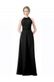 Schwarz A-Linien Neckholder Chiffon Lange Brautjungfernkleider Ausverkauf