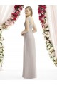 Silber A-Linien Chiffon Lange Brautjungfernkleider Ausverkauf