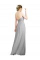 Silber A-Linien Chiffon Lange Brautjungfernkleider Ausverkauf