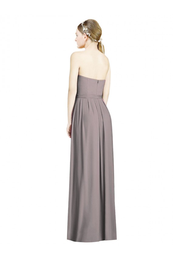 Staubige Rose A-Linien Chiffon Lange Brautjungfernkleider Ausverkauf