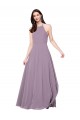 Staubiger Lavendel A-Linien Neckholder Chiffon Lange Brautjungfernkleider Ausverkauf