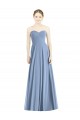 Staubiges Blau A-Linien Chiffon Lange Brautjungfernkleider Ausverkauf