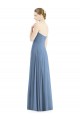 Staubiges Blau A-Linien Chiffon Lange Brautjungfernkleider Ausverkauf