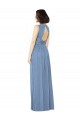 Staubiges Blau A-Linien Chiffon Lange Brautjungfernkleider Ausverkauf