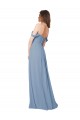 Staubiges Blau A-Linien Chiffon Lange Brautjungfernkleider Ausverkauf