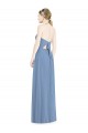 Staubiges Blau A-Linien Neckholder Chiffon Lange Brautjungfernkleider Ausverkauf