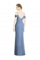 Staubiges Blau A-Linien Off-Schulter Chiffon Lange Formale Brautjungfernkleider / Abendkleider Ausverkauf