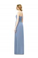 Staubiges Blau A-Linien Trägerlos Chiffon Lange Brautjungfernkleider Ausverkauf