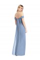 Staubiges Blau Meerjungfrau Off-Schulter Chiffon Lange Brautjungfernkleider Ausverkauf