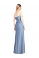Staubiges Blau Trompete Trägerlos Chiffon Lange Brautjungfernkleider Ausverkauf