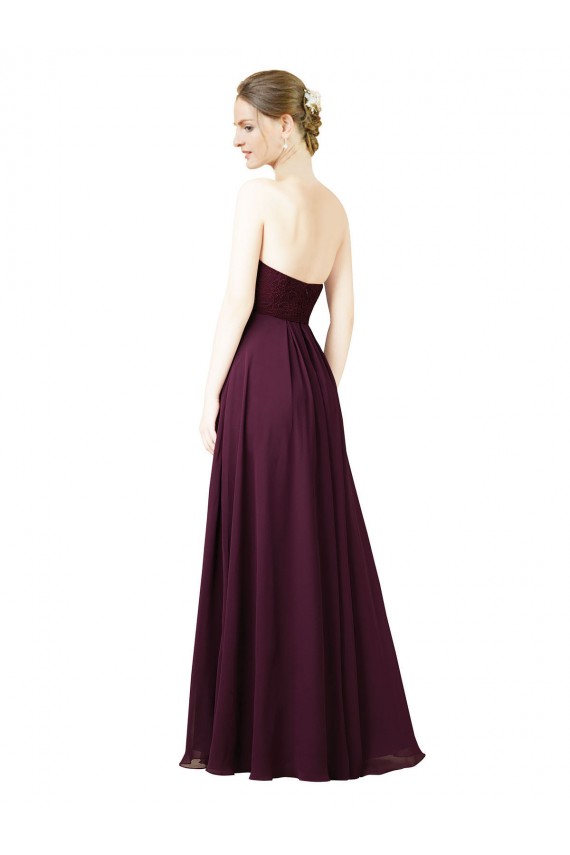 Traube A-Linien Chiffon Lange Brautjungfernkleider Ausverkauf