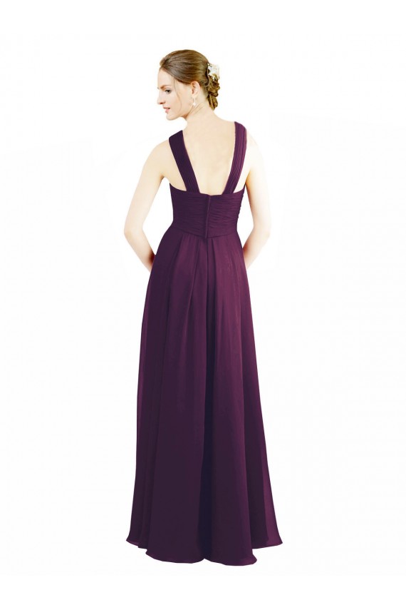 Traube A-Linien Neckholder Chiffon Lange Brautjungfernkleider Ausverkauf
