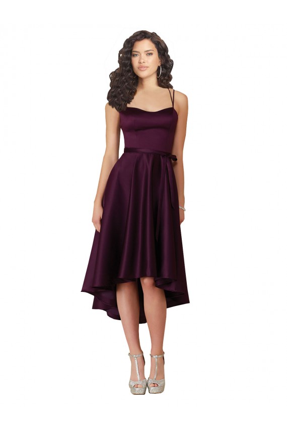 Traube A-Linien Scoop Neck Satin Kurze Brautjungfernkleider / Abiballkleider Ausverkauf