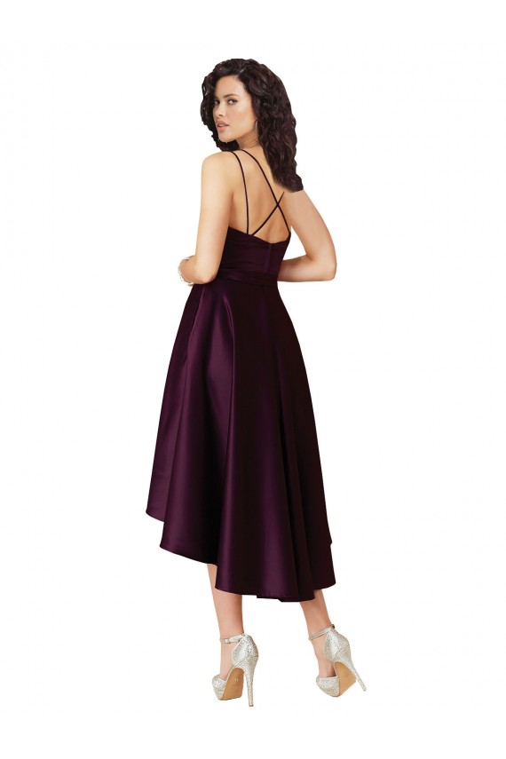 Traube A-Linien Scoop Neck Satin Kurze Brautjungfernkleider / Abiballkleider Ausverkauf