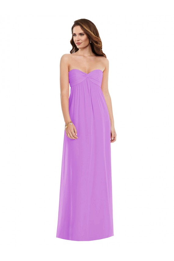 Violett A-Linien Chiffon Lange Brautjungfernkleider Ausverkauf