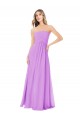 Violett A-Linien Trägerlos Chiffon Lange Brautjungfernkleider Ausverkauf