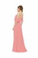 Wassermelone A-Linien Off-Schulter Chiffon Lange Brautjungfernkleider Ausverkauf