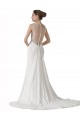 Weiß Etui Kapelle-schleppe Chiffon Strand Brautkleider Ausverkauf
