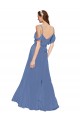 Windsor Blau A-Linien Off-Schulter Chiffon Lange Brautjungfernkleider Ausverkauf