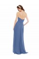 Windsor Blau A-Linien Trägerlos Chiffon Lange Brautjungfernkleider Ausverkauf