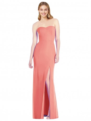 Wüstenrose Trompete Trägerlos Chiffon Lange Brautjungfernkleider Ausverkauf
